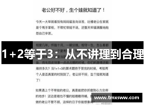 1+2等于3:从不讲理到合理 1+2等于3:从不讲理到合理